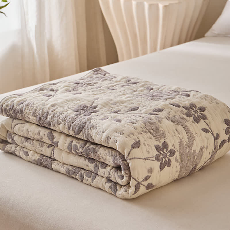 Floral Vine Cotton Gauze Quilt - image 4