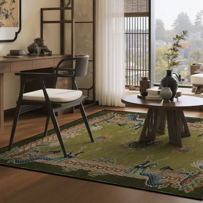 Chinese Style Classical Dragon Motif Area Rug - image 2