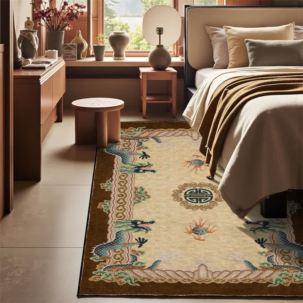 Chinese Style Classical Dragon Motif Area Rug - image 7