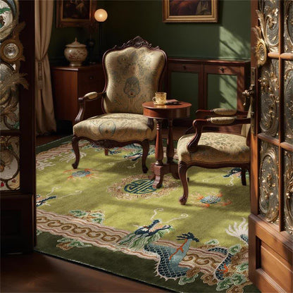 Chinese Style Classical Dragon Motif Area Rug - image 3