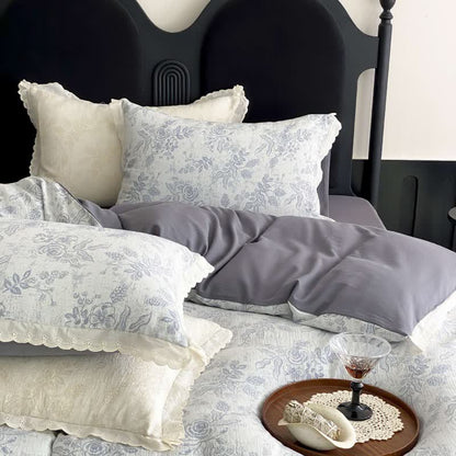 Vintage Subtle Rose Cotton Gauze Bedding Set(4PCS) - image 4