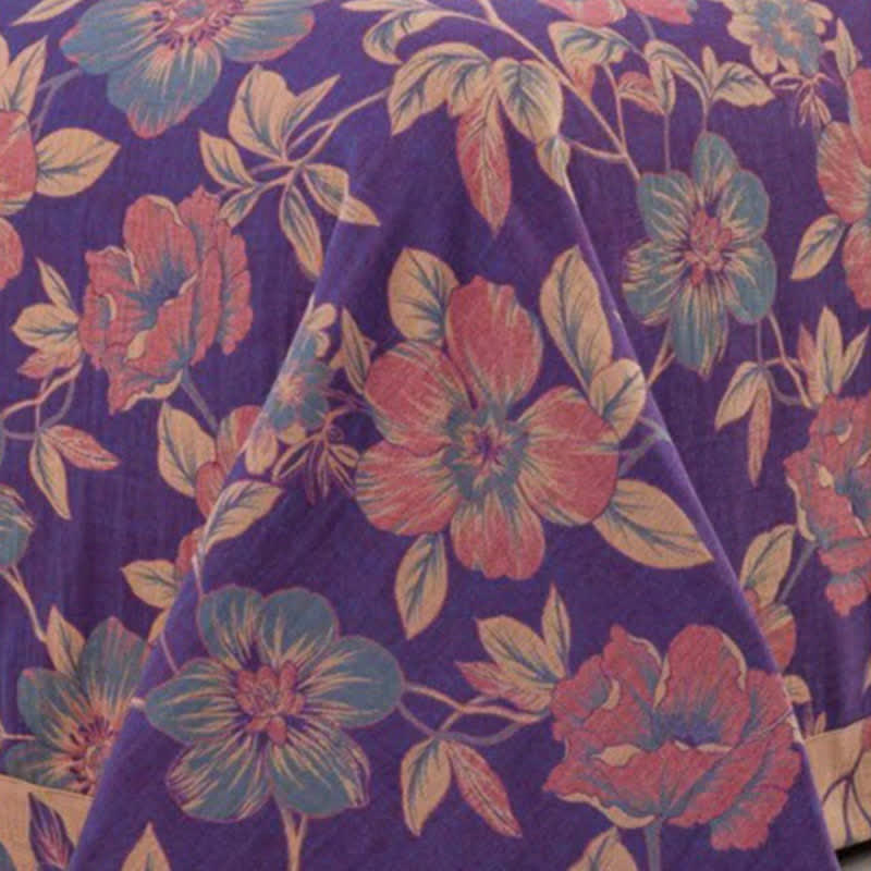 Purple Floral Double Gauze Cotton Bedding Set(4PCS) - image 3