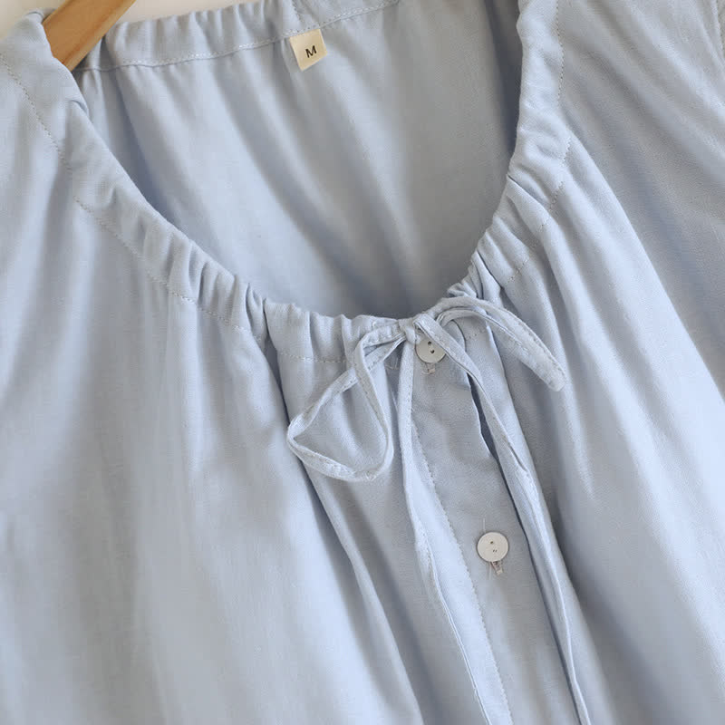 Solid Cotton Lace Trim Tank Pajamas - image 15