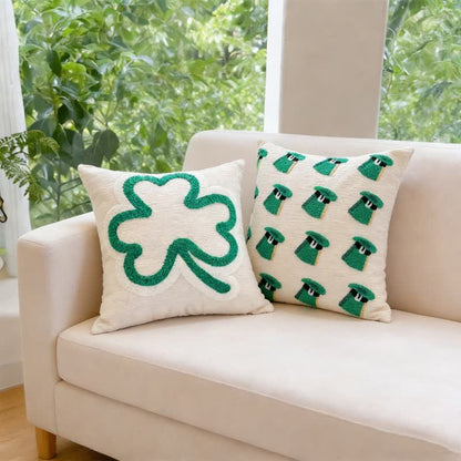 Festive Irish Shamrock Throw Pillow Cover - image 3