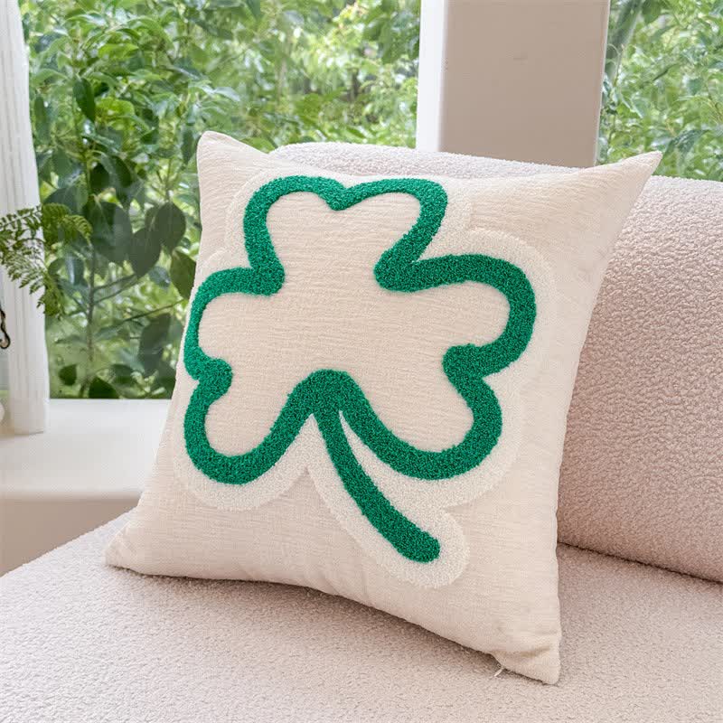 Festive Irish Shamrock Throw Pillow Cover - Large Clover - 2PCS - 18" x 18" - image 6