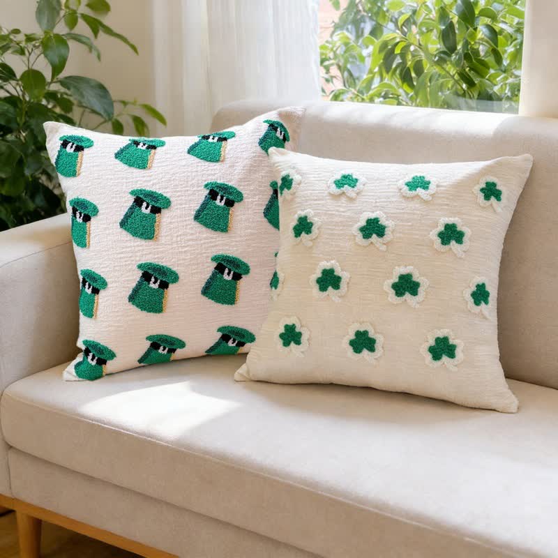 Festive Irish Shamrock Throw Pillow Cover - image 2