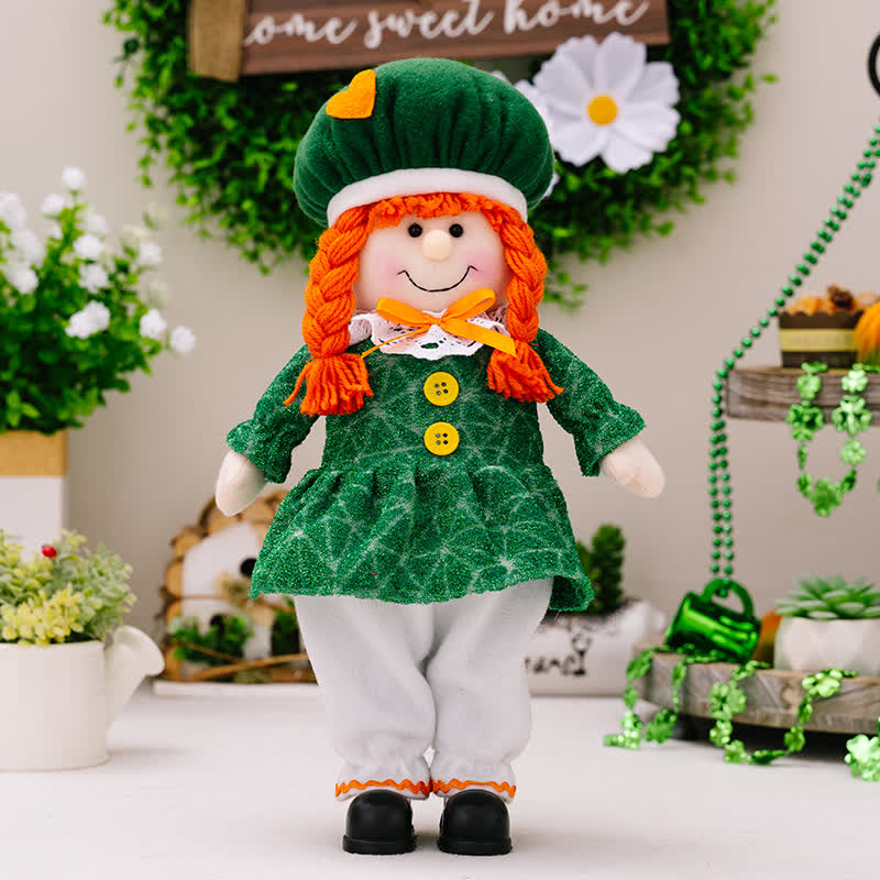St. Patrick's Day Leprechaun Couple Dolls - Girl - 4PCS - 3"W x 3"L x 14"H - image 6
