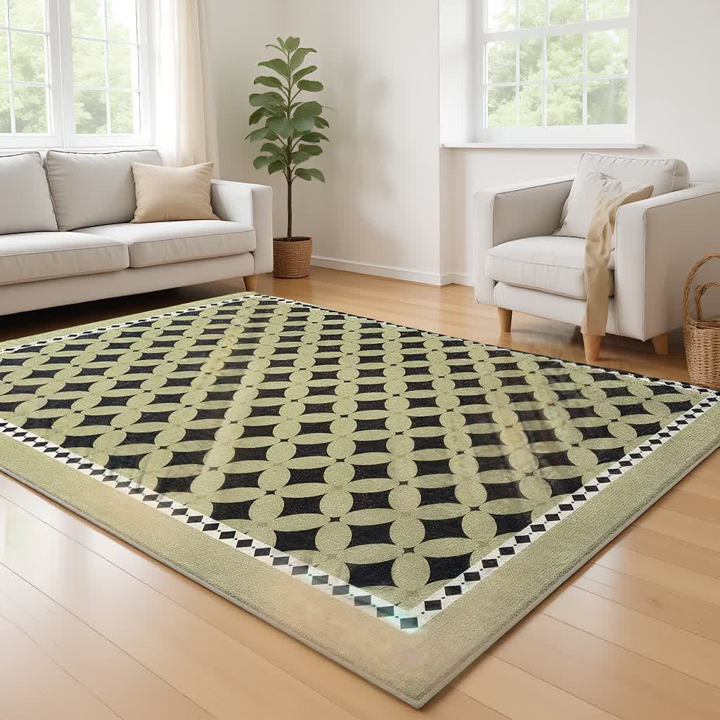 Green Geometric Diamond Area Rug - image 1