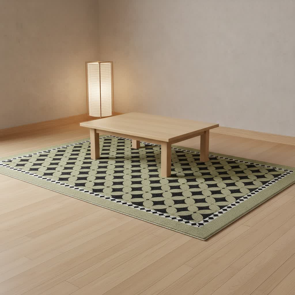 Green Geometric Diamond Area Rug - image 2