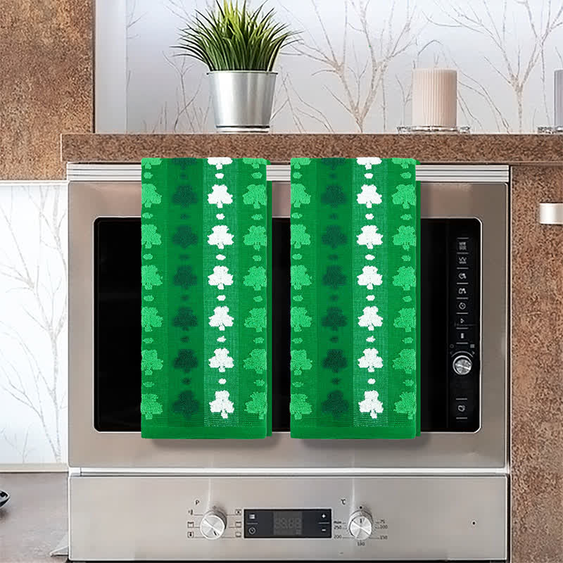 Four-Leaf Clover Inspired Cotton Hand Towel(2PCS) - image 1