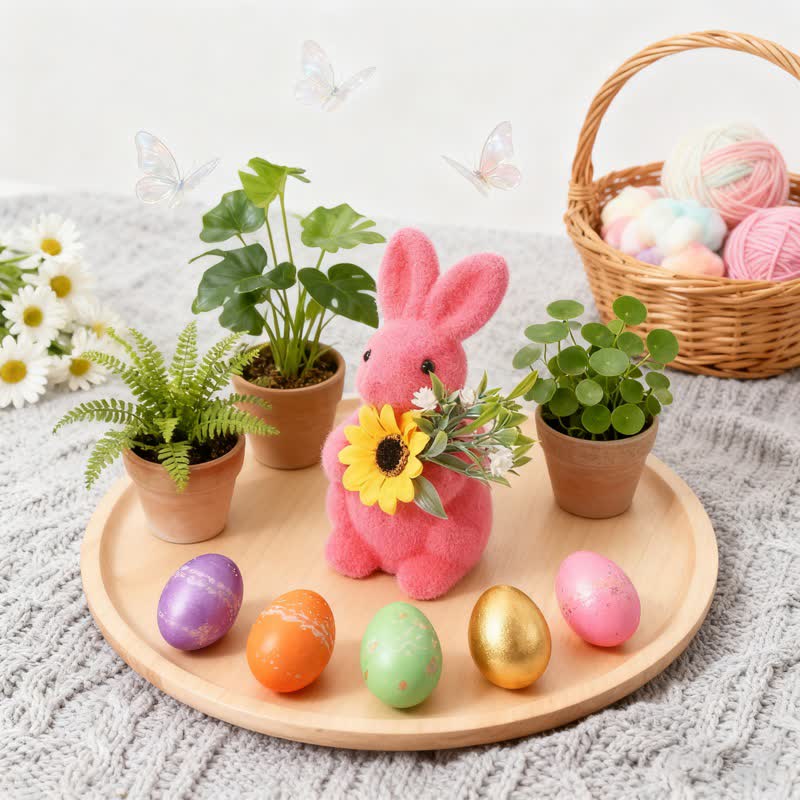 Easter Bunny Flocked Tabletop Decor - image 9