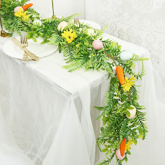 Artificial Easter Egg Floral Garland - 2PCS - 79" - image 0