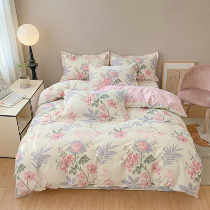Pastoral Floral & Leaf Cotton Bedding Set(4PCS) - image 3