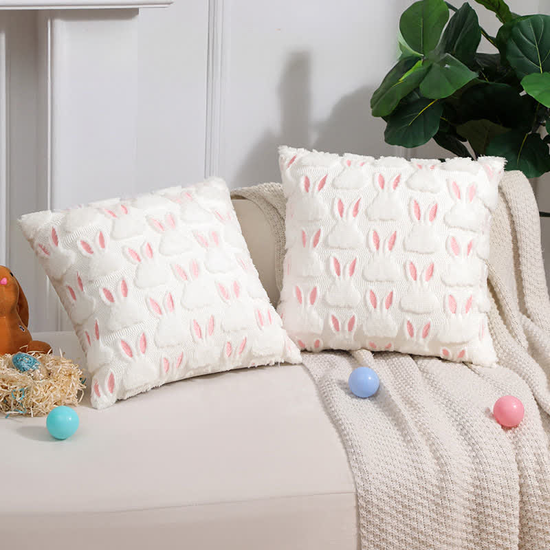 Pink Ear Easter Bunny Pillow Cover - 4PCS - 18" x 18" - image 0