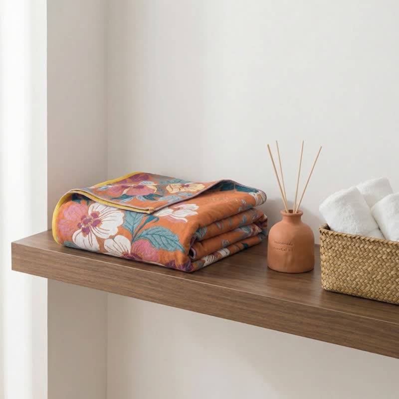 Peach Blossom Cotton Gauze Bath Towel - image 3