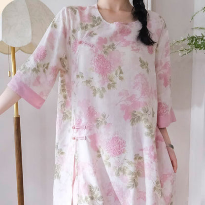 Elegant Chrysanthemum Eastern-Inspired Loungewear Set - image 3