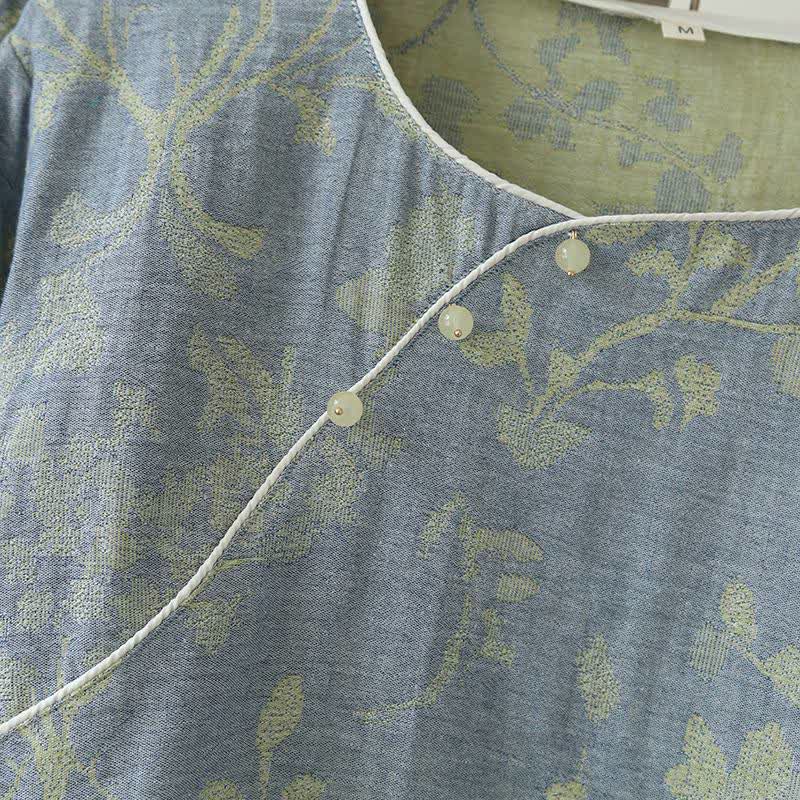 Eastern-Inspired Floral Cotton Pajama Set - image 4