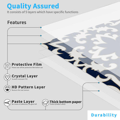 Retro Blue Peel and Stick Wall Sticker (24PCS) - image 9