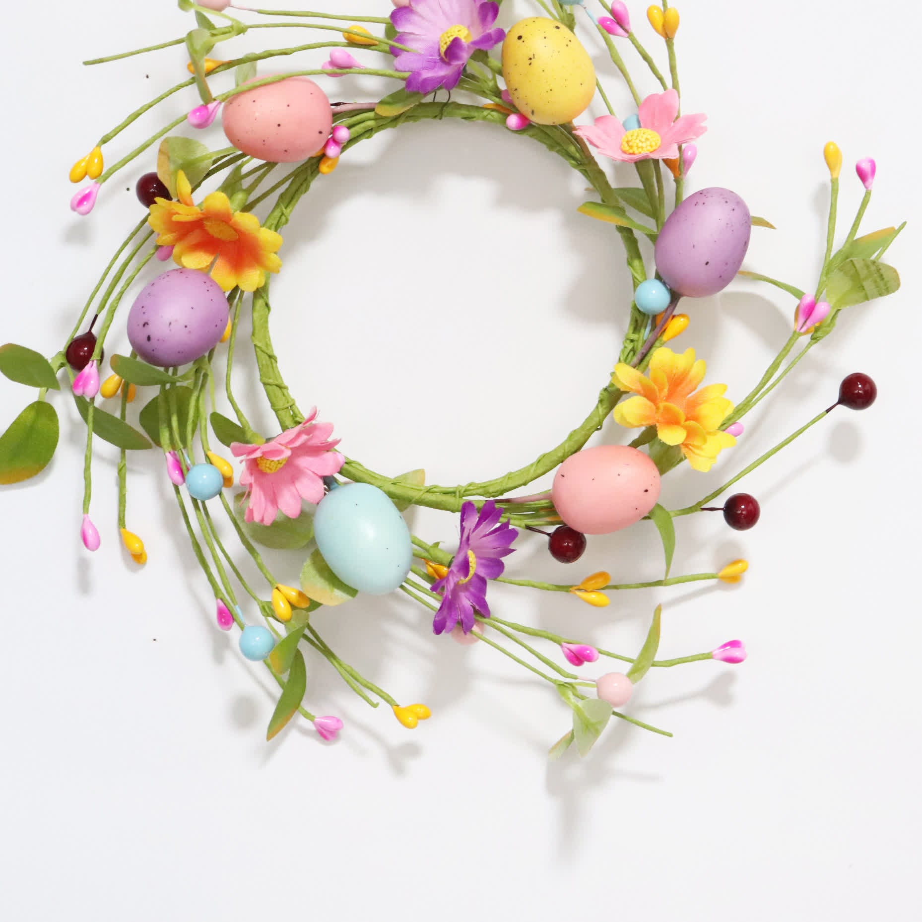 Easter Egg Faux Flower Wreath Candle Ring - image 7