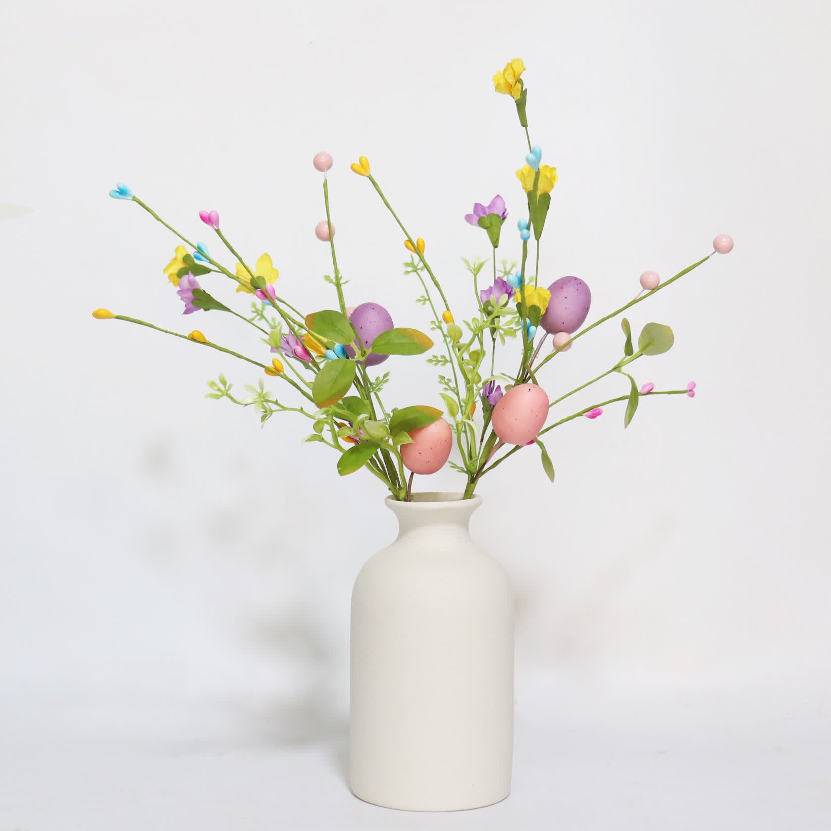 Easter Egg Branch with Green Leaves & Blossoms - image 2
