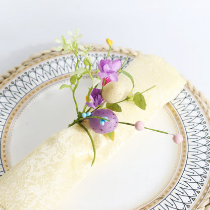 Easter Egg Faux Flower Napkin Rings Set - image 1