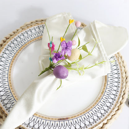 Easter Egg Faux Flower Napkin Rings Set - image 2