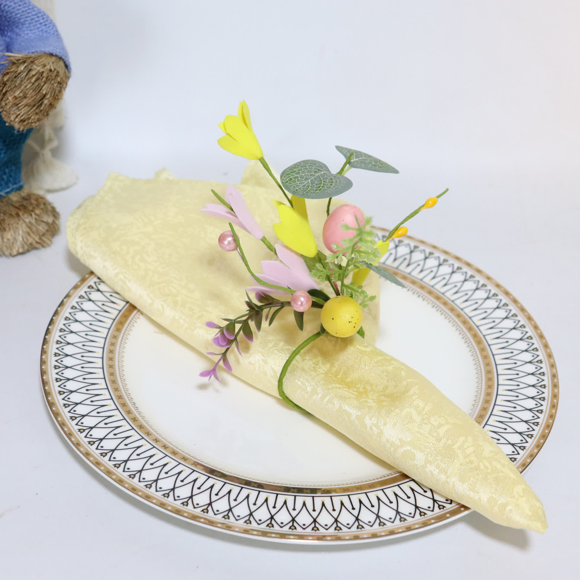 Easter Egg & Forsythia Spring Napkin Ring Set - image 5