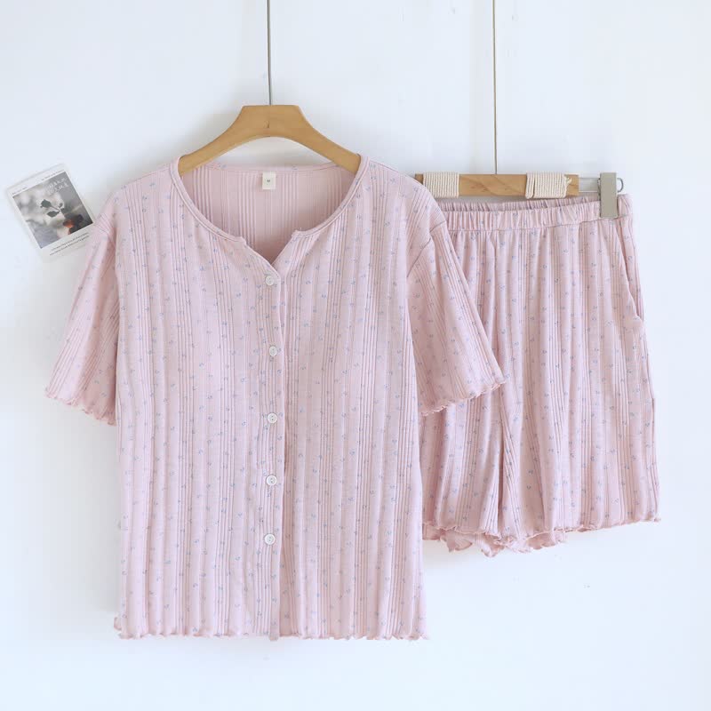 Pastoral Floral Cotton Jacquard Pajama Set - image 10