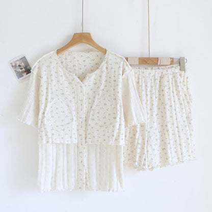 Pastoral Floral Cotton Jacquard Pajama Set - image 13