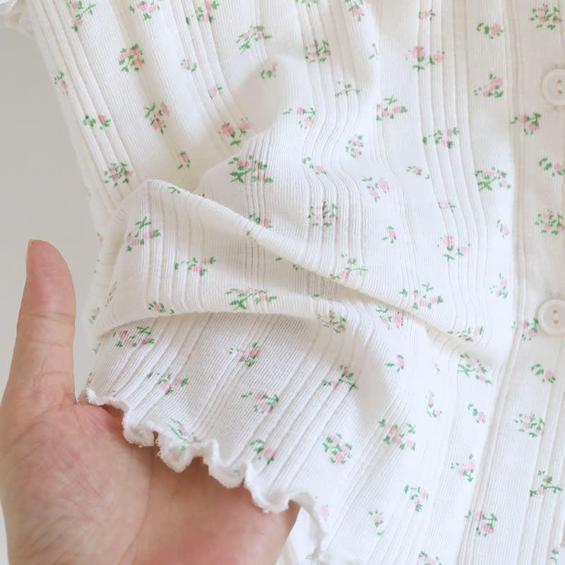 Pastoral Floral Cotton Jacquard Pajama Set - image 18