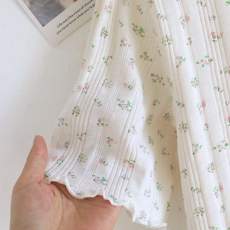 Pastoral Floral Cotton Jacquard Pajama Set - image 20