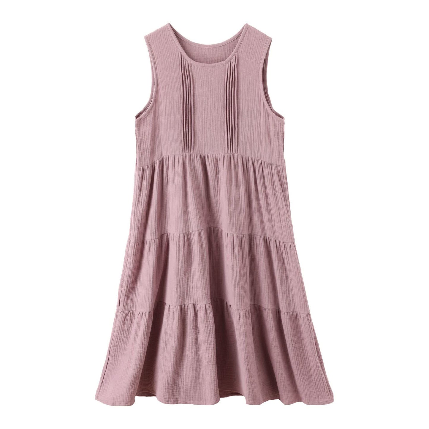 Minimalist Cotton Double Gauze Sleeveless Nightgown - image 5
