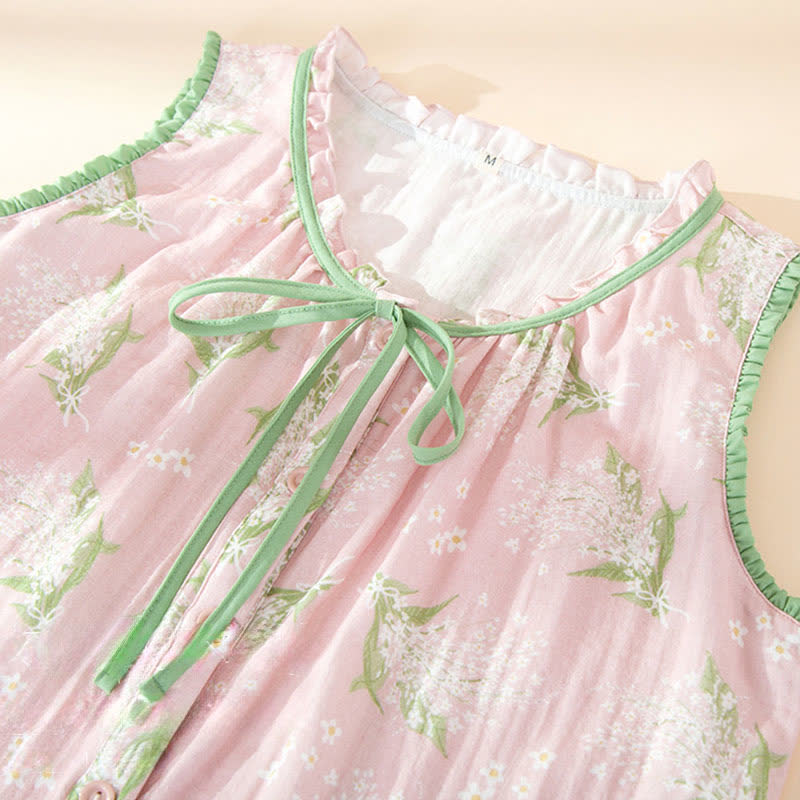 Baby's Breath Cotton Gauze Sleeveless Pajama Set - image 5