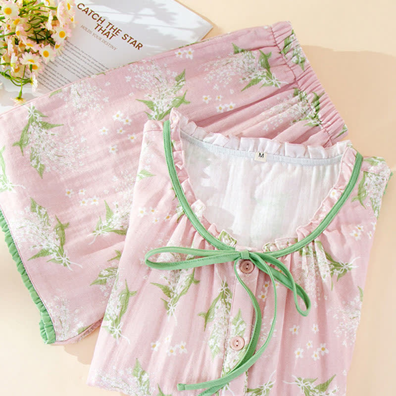 Baby's Breath Cotton Gauze Sleeveless Pajama Set - image 4