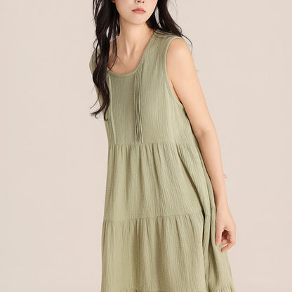 Minimalist Cotton Double Gauze Sleeveless Nightgown - image 8