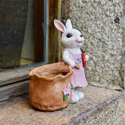Resin Bunny Garden Succulent Planter Pot - image 6