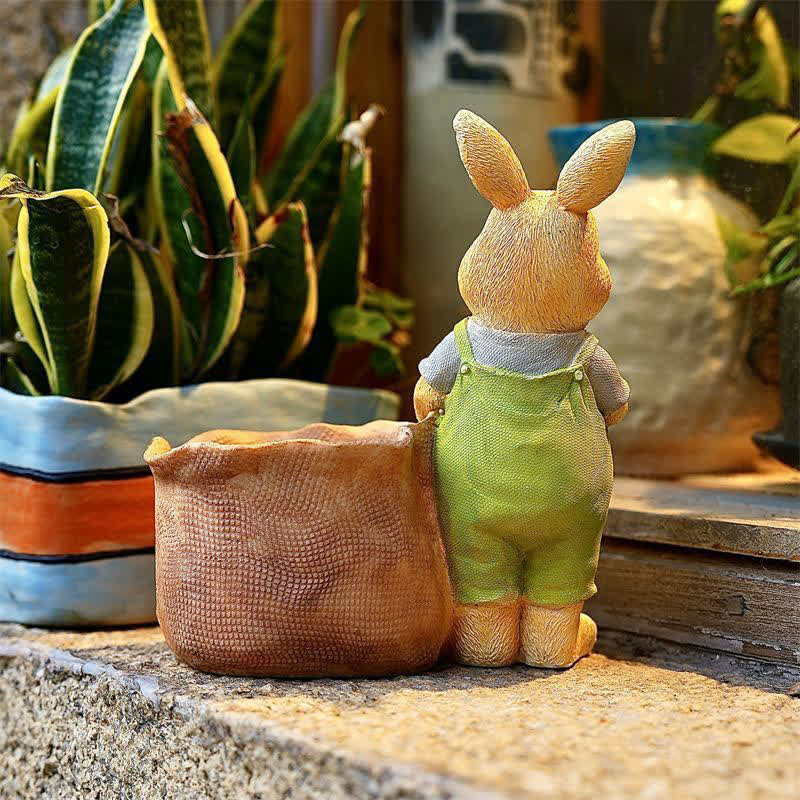 Resin Bunny Garden Succulent Planter Pot - image 12