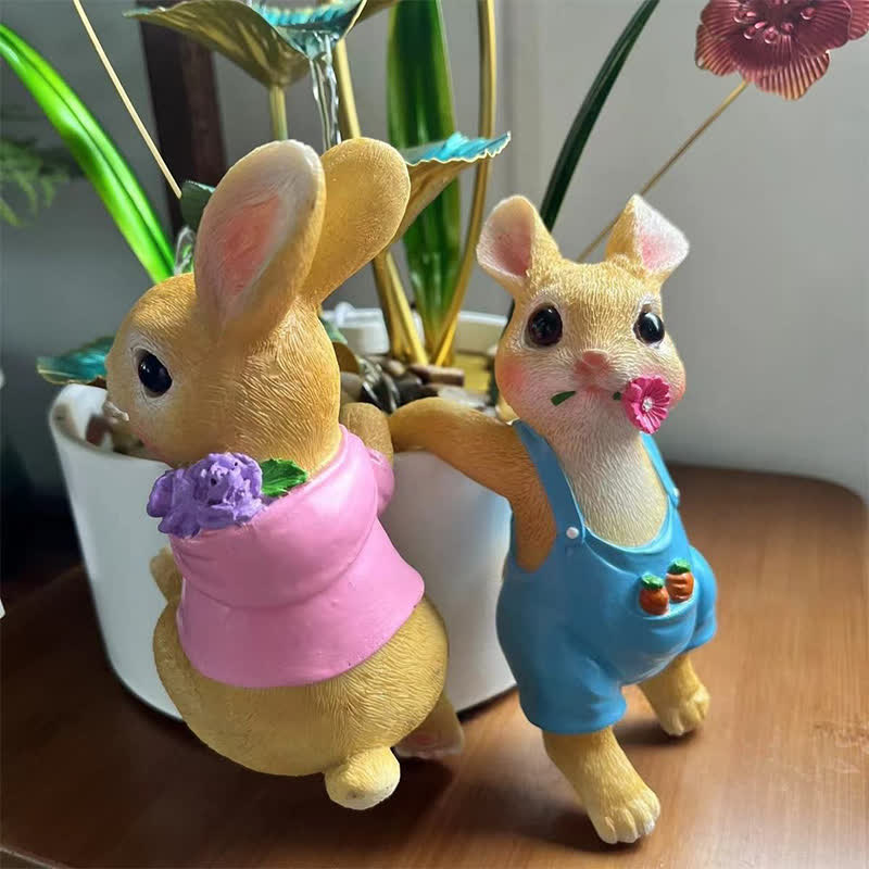 Whimsical Resin Bunny Pot Climbers Set - image 4
