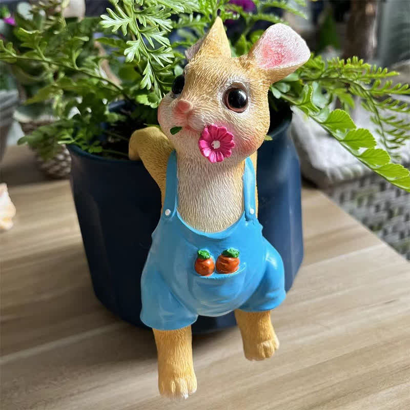 Whimsical Resin Bunny Pot Climbers Set - image 6