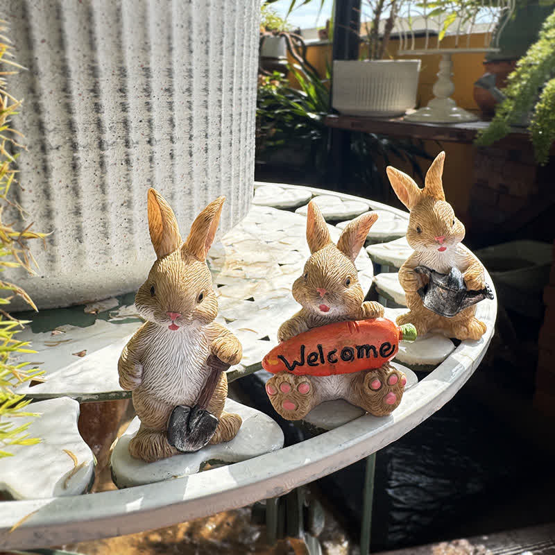 3PCS Miniature Gardening Bunny Figurines - image 3