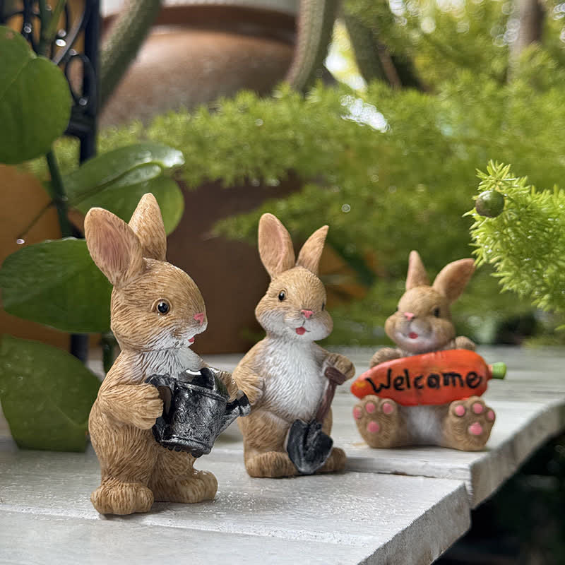 3PCS Miniature Gardening Bunny Figurines - image 4