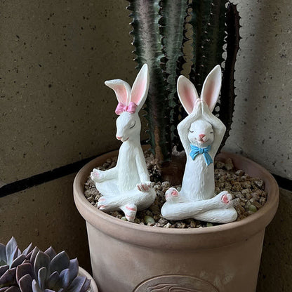 Resin Yoga Rabbit Garden Sculptures Set - image 5