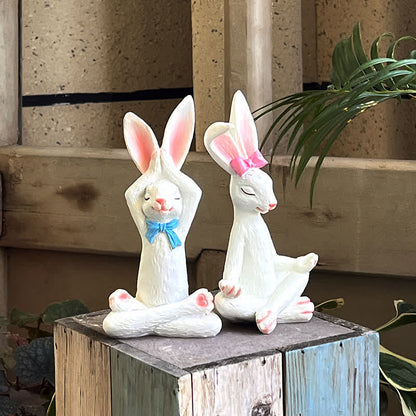 Resin Yoga Rabbit Garden Sculptures Set - image 2