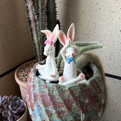 Resin Yoga Rabbit Garden Sculptures Set - image 4