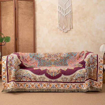 Retro Ethnic Tassel Cotton Blanket - image 1