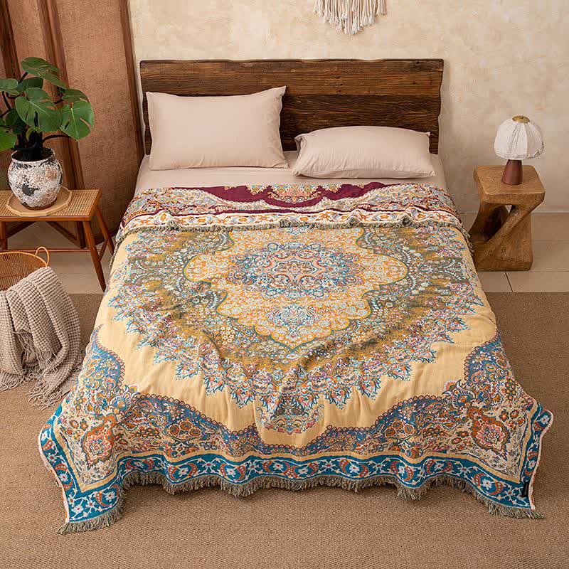 Retro Ethnic Tassel Cotton Blanket - image 4