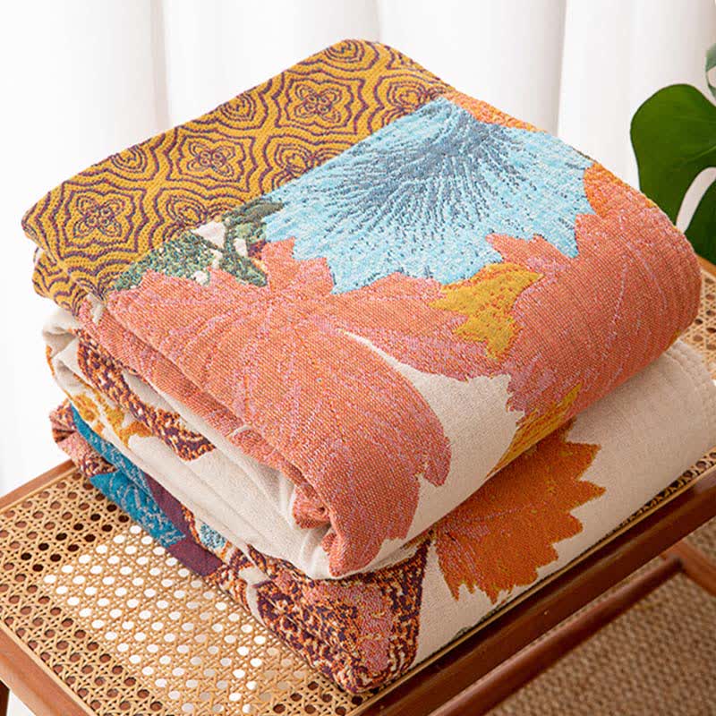 Retro Style Floral Cotton Quilt Blanket - image 2