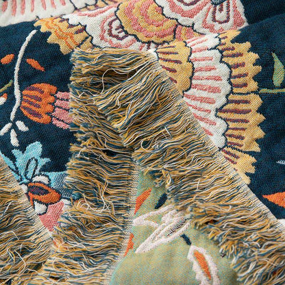 Boho Floral Tassel Cotton Quilt Blanket - image 5