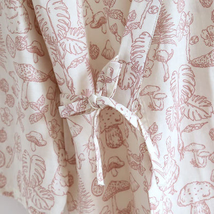 Mushroom & Bunny Cotton Gauze Kimono Robe - image 9