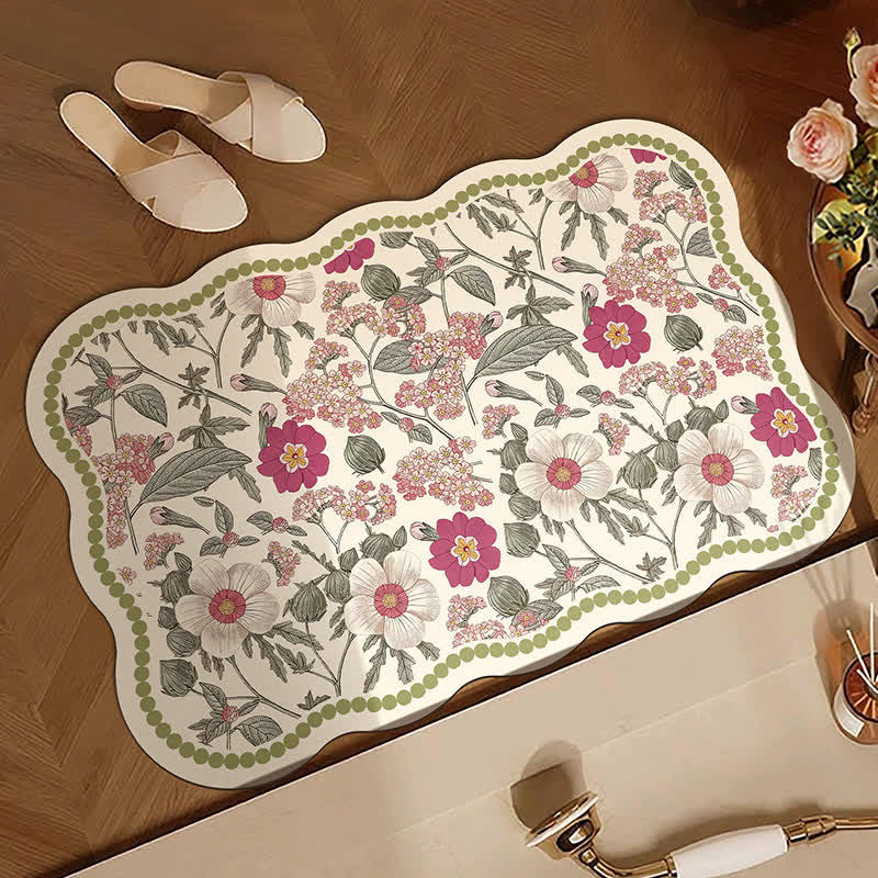 Vintage Floral Diatom Mud Bath Mat - image 1
